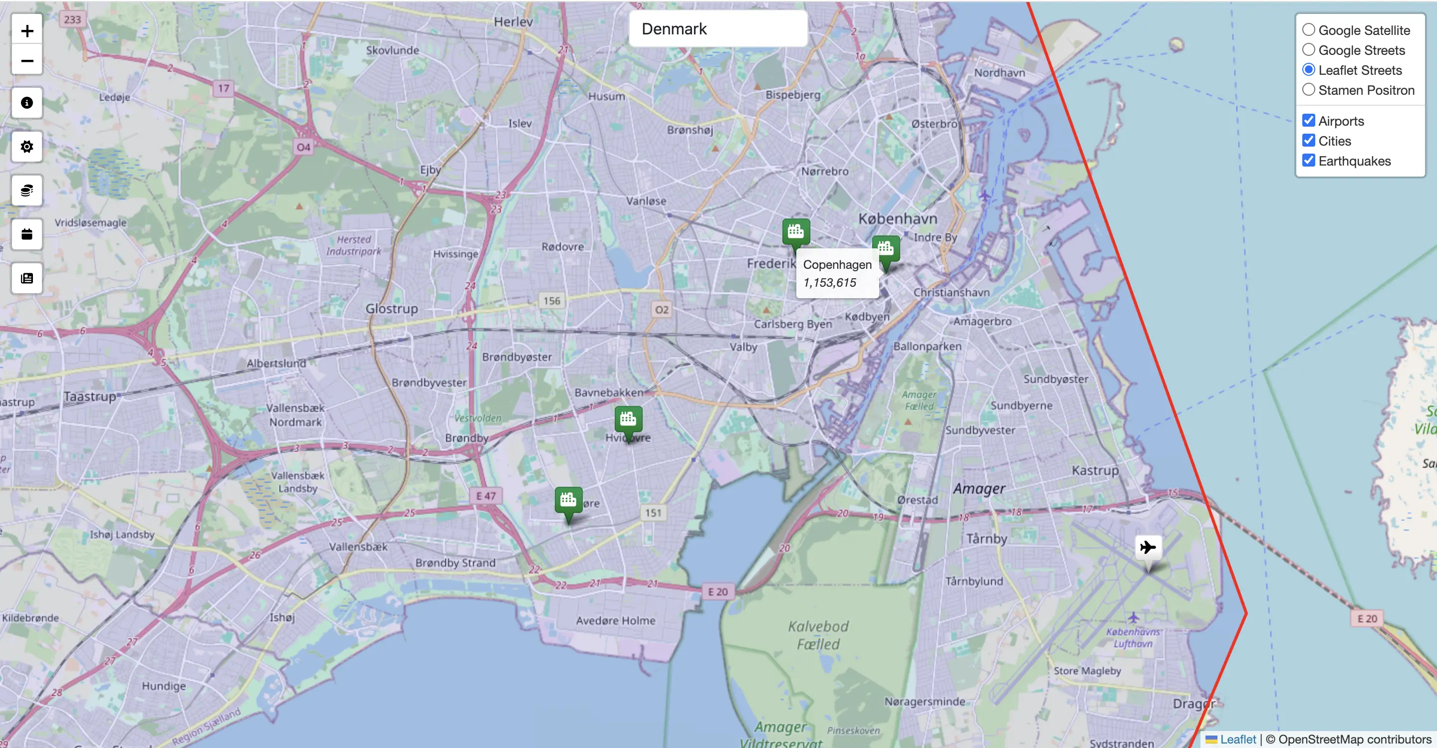 Gazetteer project screenshot